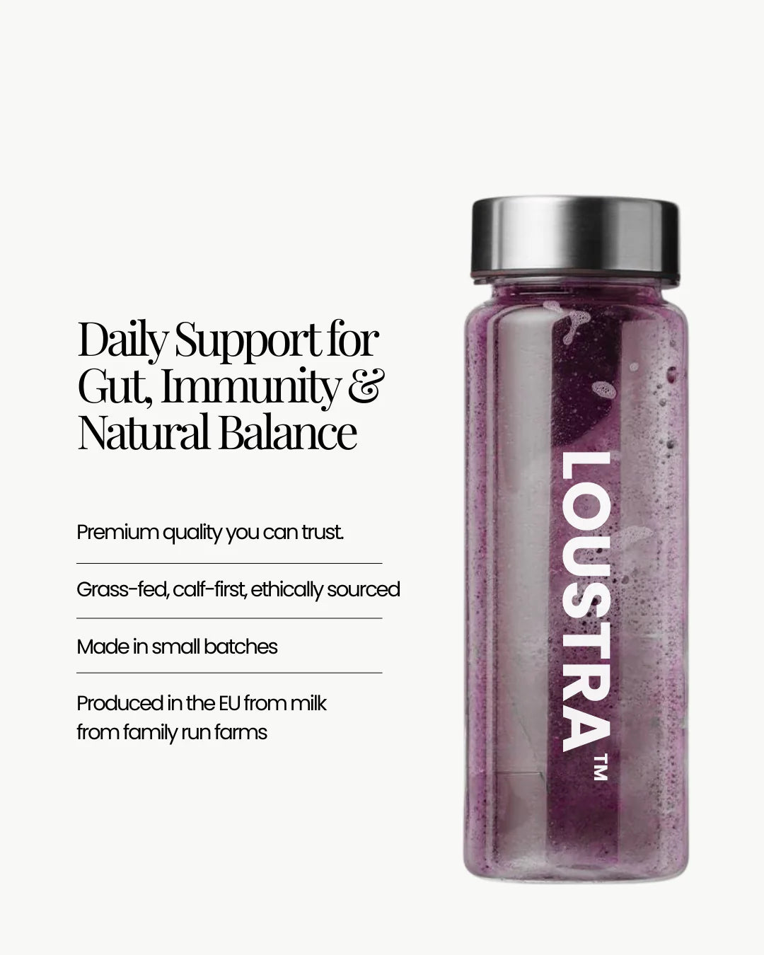 Loustra® Vital Gut Tonic – Colostrum & Aronia | Naturally Flavoured | No Artificial Sweeteners