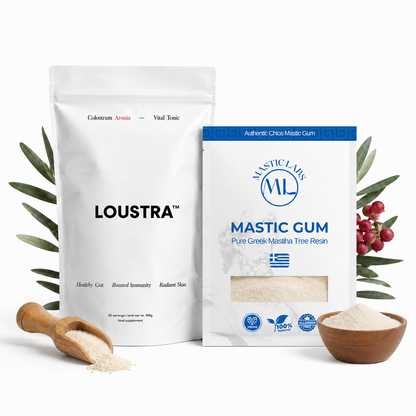 Complete Gut Health Bundle | Greek Mastic Gum Powder + Loustra® Colostrum Vital Tonic