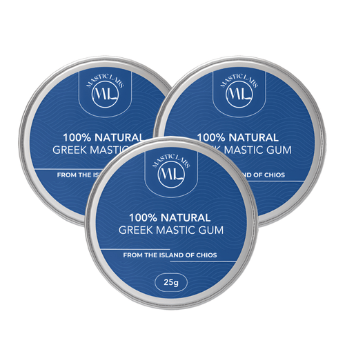 Pure Chios Greek Mastic Gum in Aluminium Tin | Med to XL Tears Triple Value Pack
